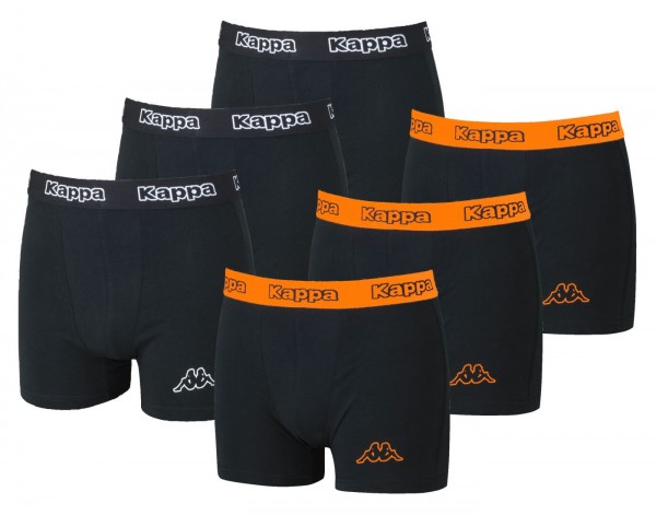 Kappa Boxershorts Sets Unterhosen Slip Toledo 6x Orange / Schwarz Gr.S