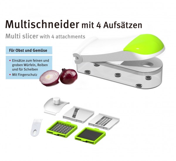 Zerkleinerer Multischneider Gemüseschneider Küchenreibe Set Cheffinger CF-CHOP01