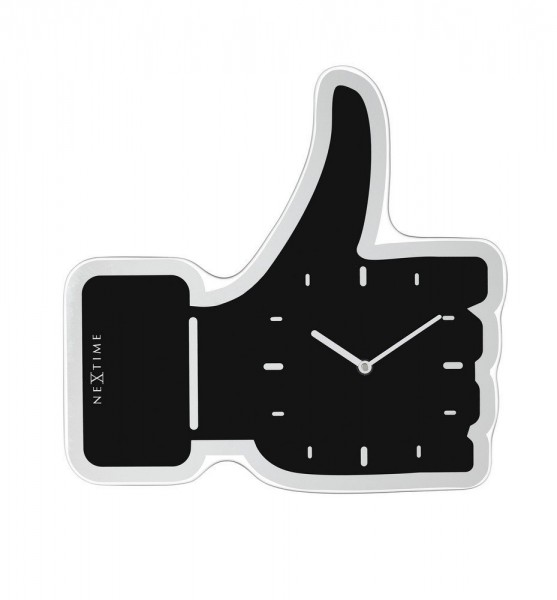 Wanduhr Designeruhr Uhr Modern Thumbs Up Liken Schwarz 40x41cm Nextime 3072zw