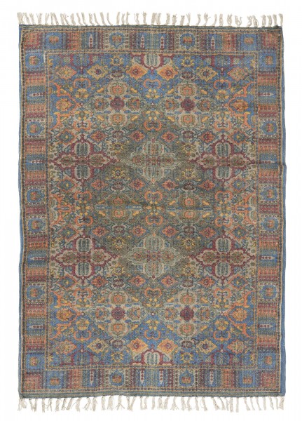 Teppich Läufer 120x180cm Baumwolle Mehrfarbig Handgewebt Vintage Laursen 6435-00