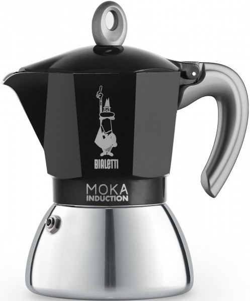 Bialetti Espressokocher Mokka 4 Tassen für Induktion Schwarz 6934