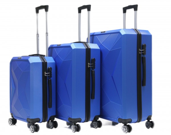 Rungassi Hartschalenkoffer Trolley Reisekoffer Koffer Set CF-ABS03 blau