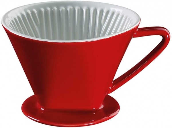 Cilio Kaffeefilter Gr. 4 Kaffeebereiter Keramik Rot 106121