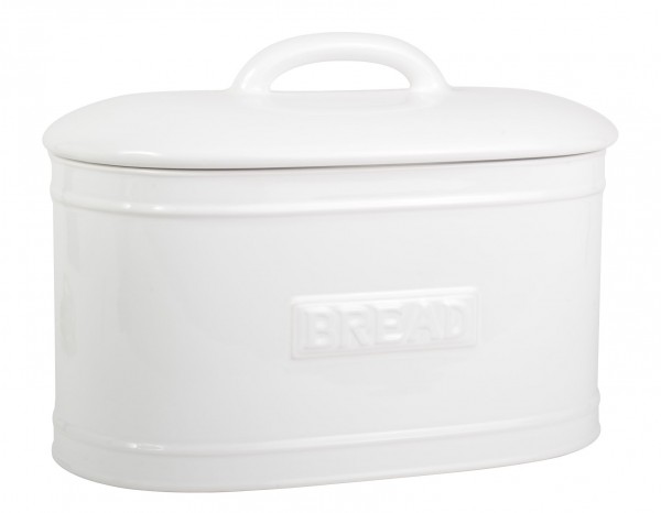 Brotkasten Brotbox Brottopf Keramik Weiß Oval Vintage Retro Ib Laursen 1982-11