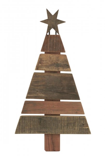 Ib Laursen - Tannenbaum Unika Holz H 77cm mit Stern 23064-00 Weihnachtsdeko