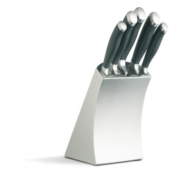 Küchenmesser Messerblock bestückt 6-tlg Edelstahl MasterClass KCMCTITAN