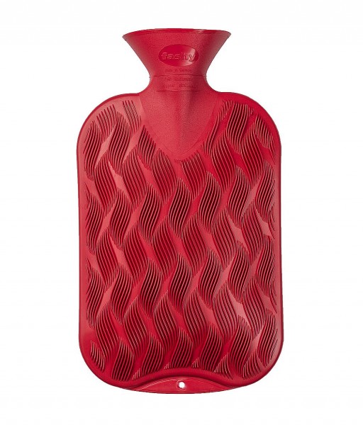 Fashy - Wärmflasche Halblamelle Karo Rot Kunststoff 2 verschiedene Seiten (6437)