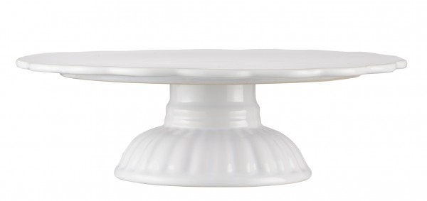 Ib Laursen - Tortenplatte auf Fuß Mynte Keramik Weiß 2079-11 Kuchenplatte Shabby