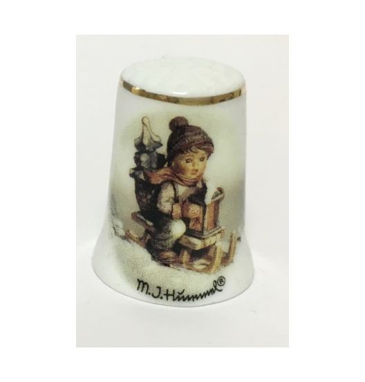 Reutter Porzellan Miniaturen - Fingerhut Hummel &quot;Winter Weihnacht&quot; (23.244/0)