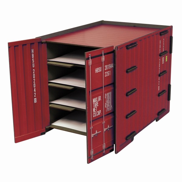 Werkhaus - Ablage &quot;Container&quot; Rot 4 Fächer DIN A4 Briefablage Ablagebox CO1082