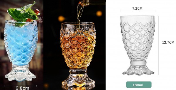 6 x Trinkglas Gläserset 180ml H 12,7cm Wasser, Cocktail, Whisky-Gläser G06