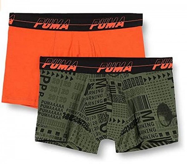 PUMA Herren Boxer Shorts Unterhose Slip Army Green (2er Pack) Gr. XL