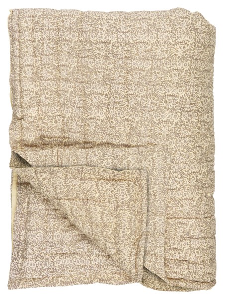 Laursen - Decke Quilt Tagesdecke Überwurf 170x130cm Muster Beige Braun 19200-43
