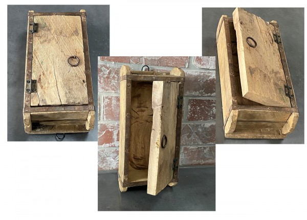 Ziegelform alte Backsteinform mit Türe Holz Kiste Unika
