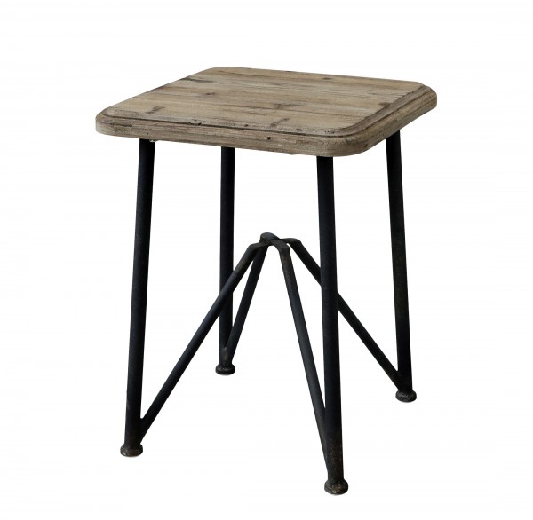 Tisch Beistelltisch Holz Eisen H 53cm x L 40cm x B 40cm Chic Antique 41062624