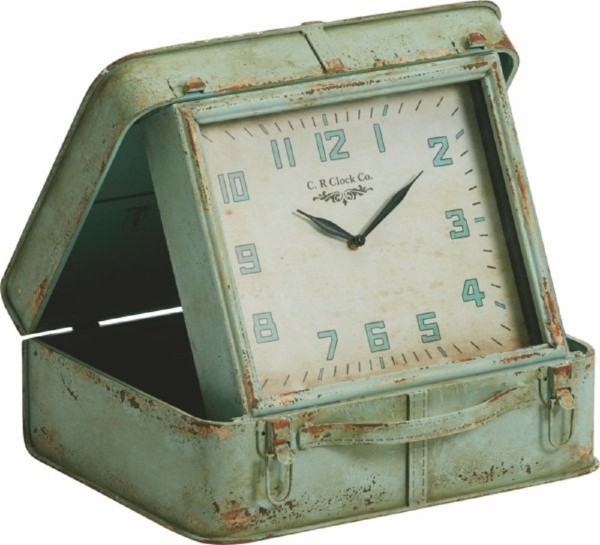EJA Uhr Standuhr Uhr Retro Antik Look Shabby Vintage Kofferuhr 42cm 13.633.05
