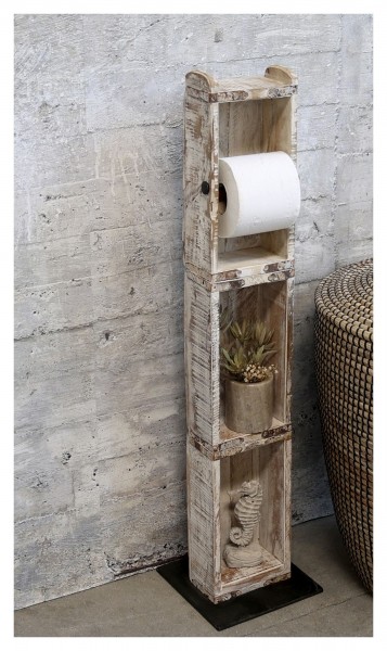 Chic Antique - Ziegelform Toilettenpapierhalter Klorollenständer Weiß 41048301