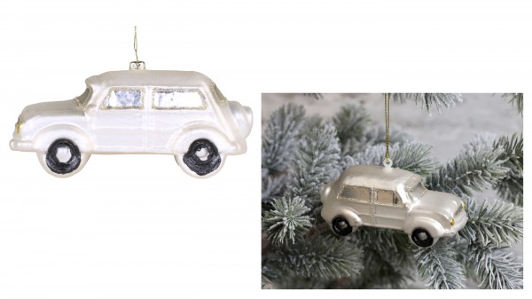 Weihnachtsschmuck Weihnachtskugel Auto m. Glitzer 10cm Chic Antique 51935-18