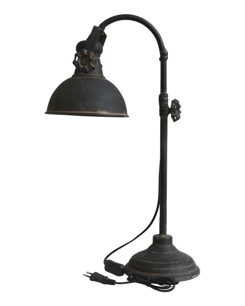 Tischlampe Schreibtischlampe Lampe Eisen Schwarz Factory Chic Antique 71316-24